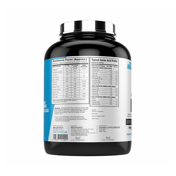 BPI Sports Whey HD Ultra Premium Protein Powder, Cookies & Cream, 2.0 kg