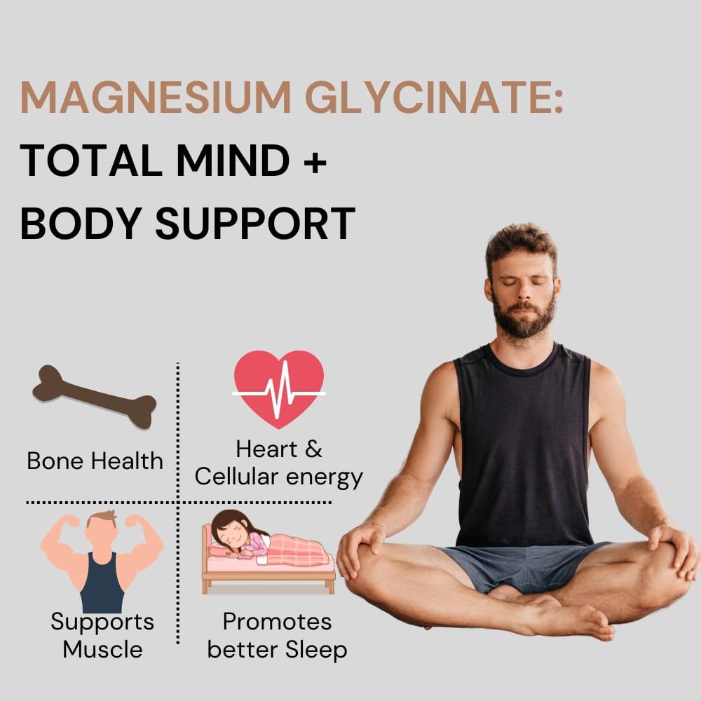 Pure Nutrition Magnesium Glycinate with Zinc Supplement 350 mg - 60 Tablets | High Absorption Magnesium Supplement for Bone, Muscle & Nerve Vitality | Supports Calm, Sleep Quality & Cramp Relief