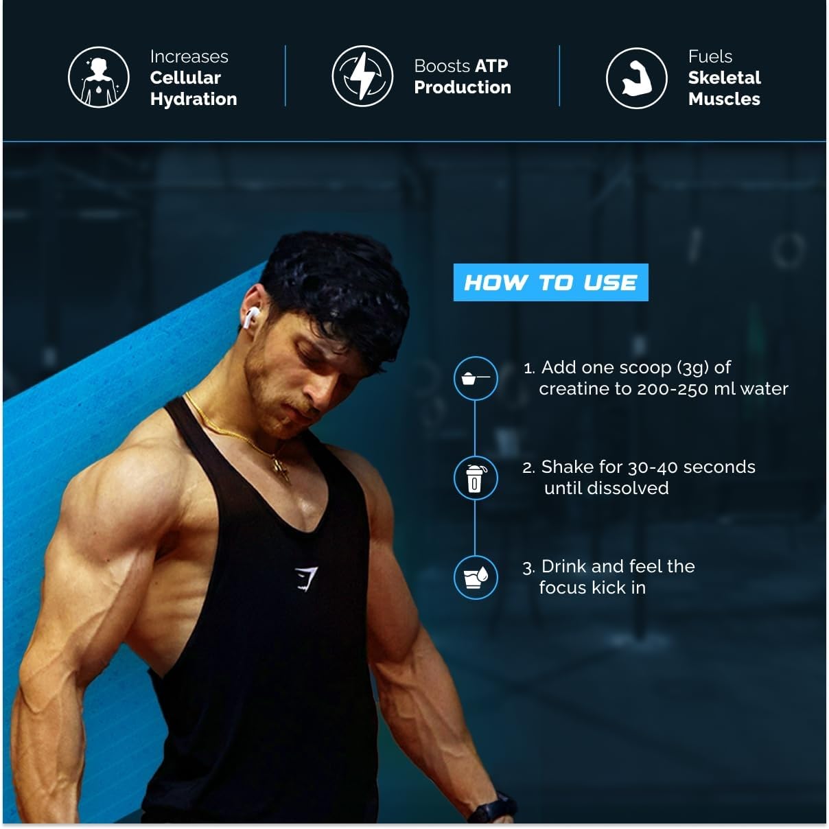 Wellcore Pure Micronised Creatine Powder (83 Servings, Unflavoured) For Enhanced Muscle Strength With Rapid Absorption | Creatine Monohydrate | Wellcore Creatine Unflavoured - 250g (Pack Of 4)
