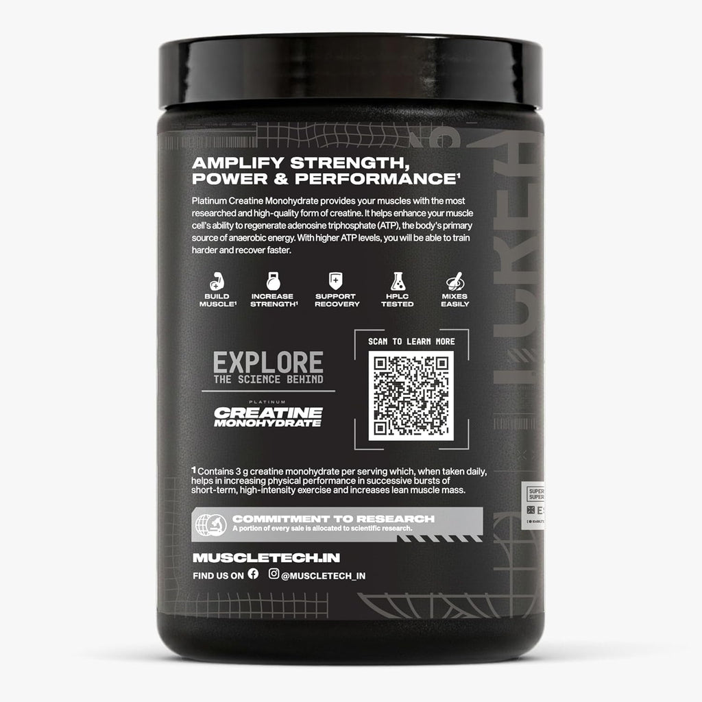 MuscleTech प्लैटिनम क्रिएटिन माइक्रोनाइज्ड पाउडर | 83 सर्विंग्स, ट्रॉपिकल टैंगो | स्ट्रेंथ, पावर और मसल रिकवरी में सुधार करता है |Muscletech क्रिएटिन फ्लेवर्ड - 332g