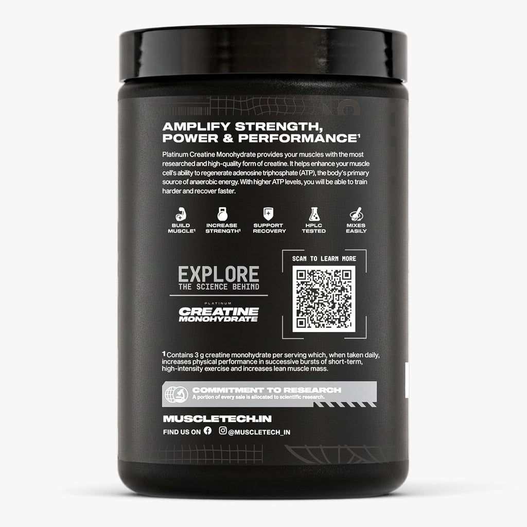 MuscleTech Platinum Creatine माइक्रोनाइज्ड पाउडर | 83 सर्विंग्स, साइट्रस ब्लास्ट | स्ट्रेंथ, पावर और मसल रिकवरी में सुधार करता है |Muscletech क्रिएटिन फ्लेवर्ड - 315g