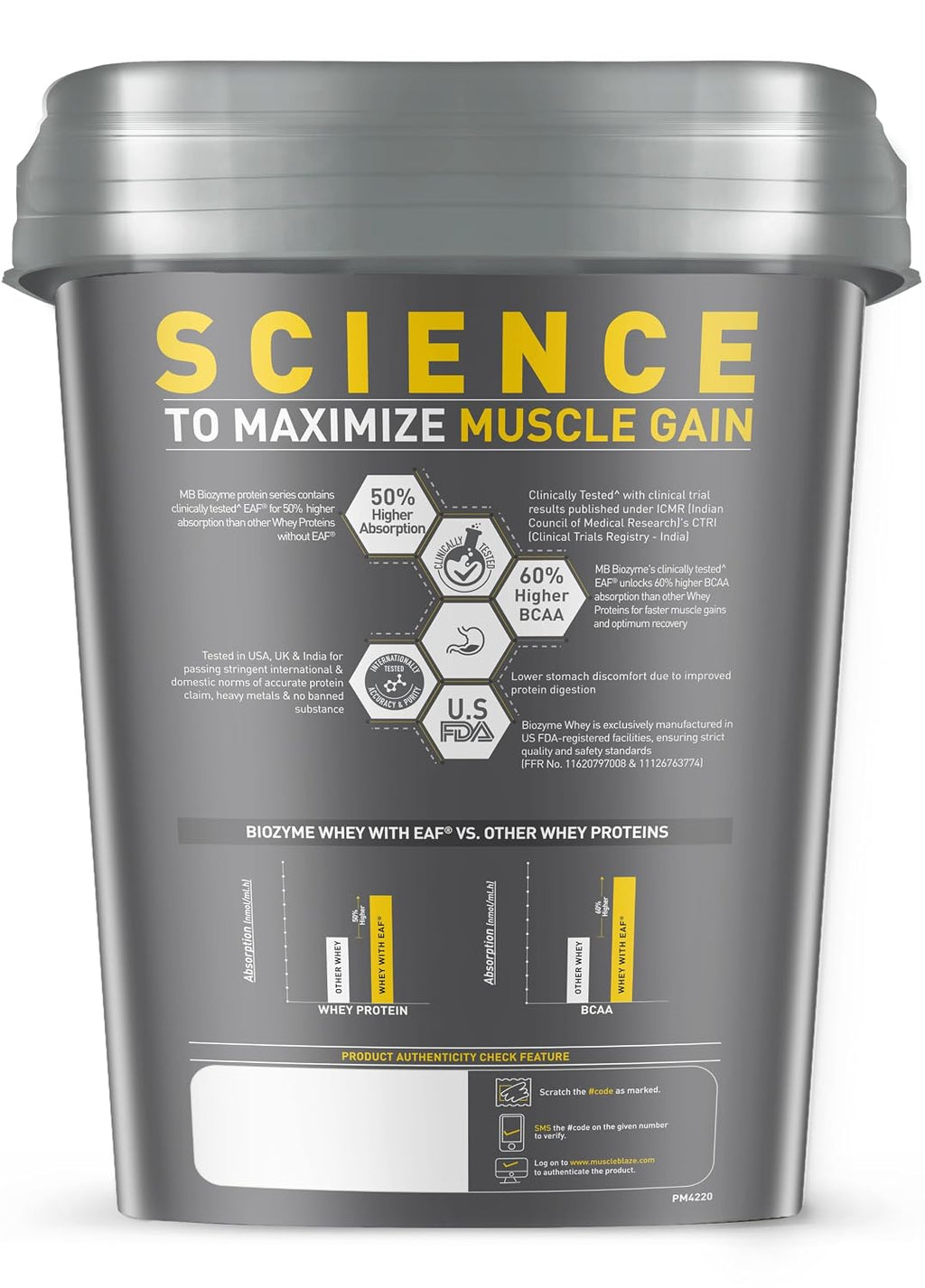 MuscleBlaze Biozyme प्रदर्शन व्हे प्रोटीन पाउडर, 4kg (8.8lbs) | रिच चॉकलेट | स्कूप प्रति 25g प्रोटीन | चिकित्सकीय परीक्षण 50% उच्च प्रोटीन अवशोषण