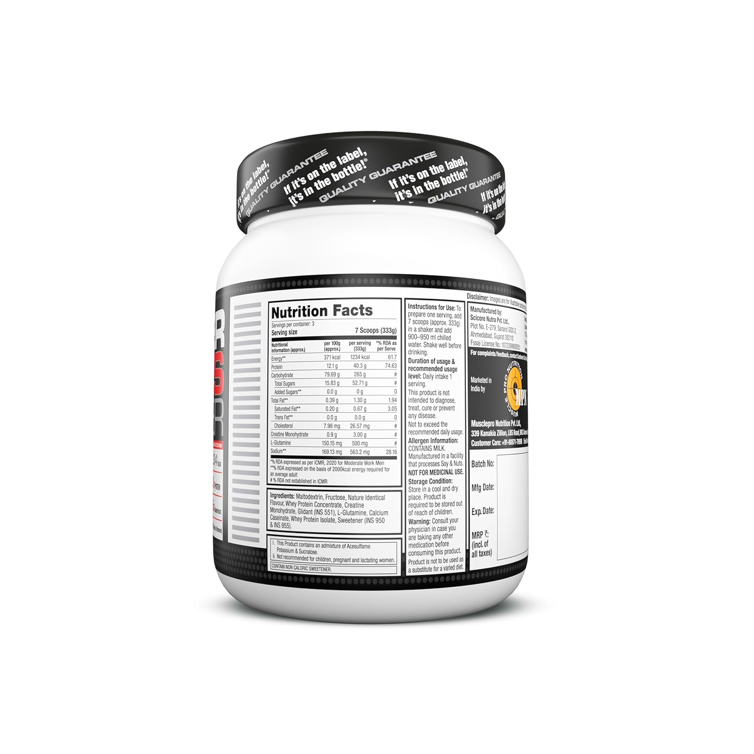 Labrada सुपर मास गेनर 1kg | मांसपेशियों की वृद्धि और रिकवरी के लिए हाई-कैलोरी प्रोटीन पाउडर | 1246 कैलोरी | 40g प्रोटीन | 265g कार्ब्स | मलाई कुल्फी स्वाद | 3g क्रिएटिन | 500mg ग्लूटामाइन, 1000gm