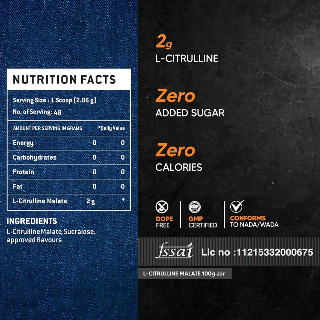 AS-IT-IS ATOM L Citrulline Malate 2:1-100gms | 48 servings | 0 Sugar | Improves Tolerance to High-Intensity Exercise | Builds Stamina | Fruit Punch Flavour