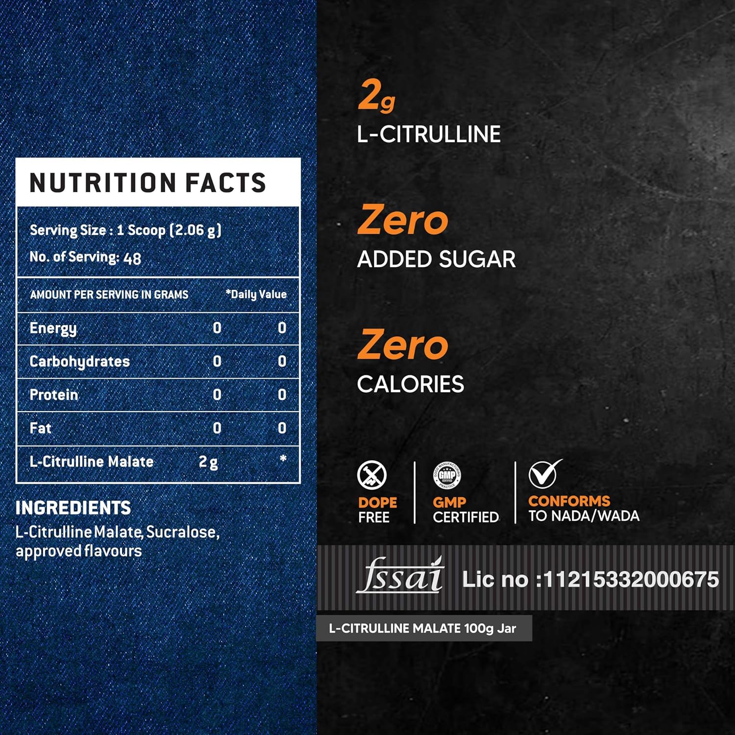 AS-IT-IS ATOM L Citrulline Malate 2:1-100gms | 48 servings | 0 Sugar | Improves Tolerance to High-Intensity Exercise | Builds Stamina | Fruit Punch Flavour