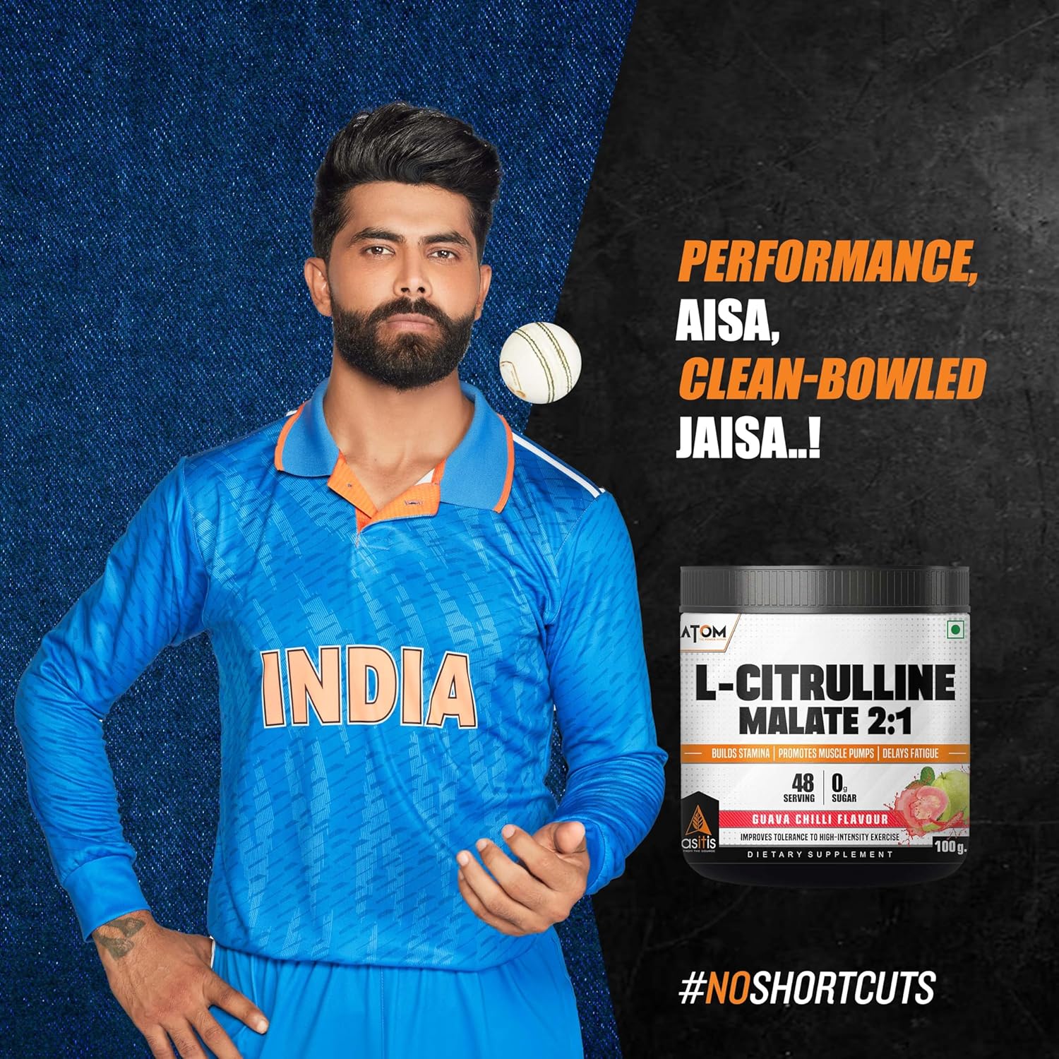 AS-IT-IS ATOM L Citrulline Malate 2:1-100gms | 48 servings | 0 Sugar | Improves Tolerance to High-Intensity Exercise | Builds Stamina | Mint mojito Flavour