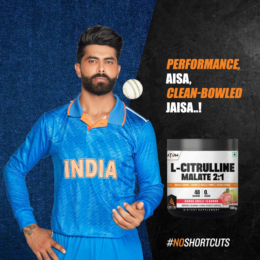 AS-IT-IS ATOM L Citrulline Malate 2:1-100gms | 48 servings | 0 Sugar | Improves Tolerance to High-Intensity Exercise | Builds Stamina | Fruit Punch Flavour