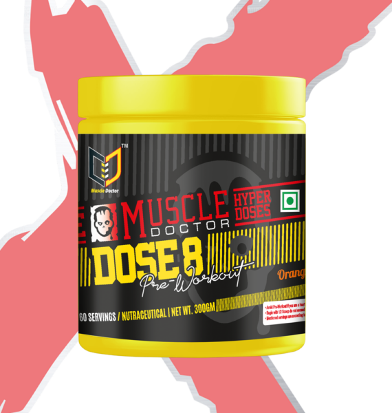 Muscle Doctor DOSE 8 PRE WORKOUT BCAA | 300 g | 60 SERVINGS | ORANGE