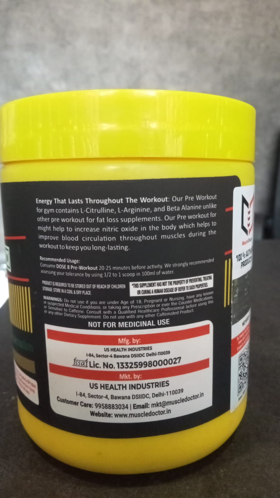 Muscle Doctor DOSE 8 PRE WORKOUT BCAA | 300 g | 60 SERVINGS  BLUBEBERRY