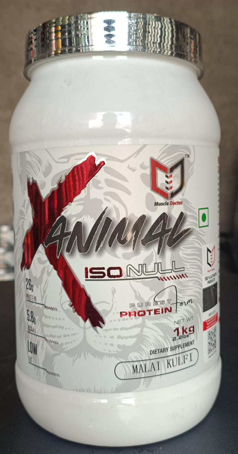 Muscle Doctor ANIMAL ISO NULL Whey Protein (1 kg, Malai Kulfi  Flavour)