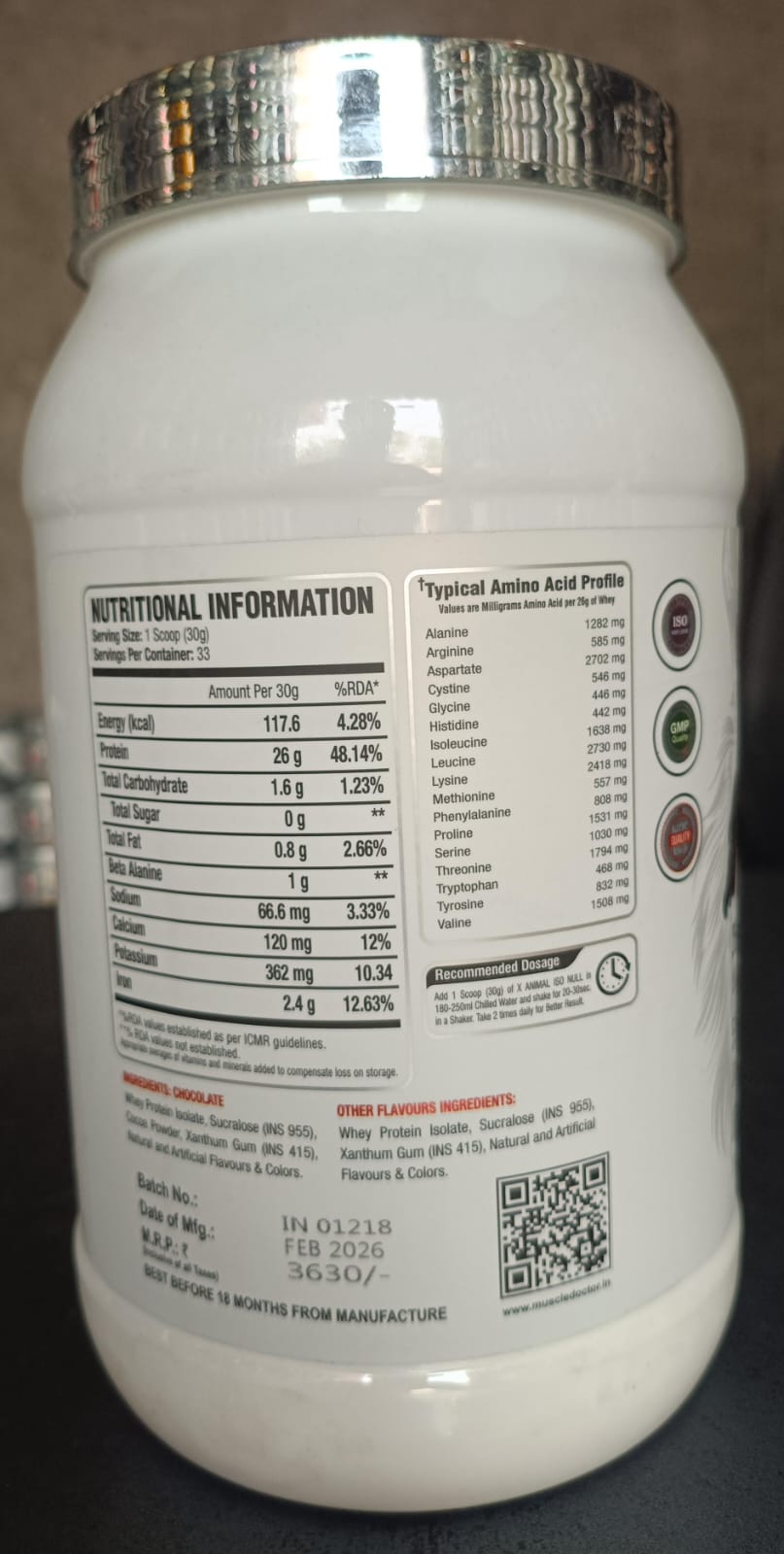Muscle Doctor ANIMAL ISO NULL Whey Protein (1 kg, Malai Kulfi  Flavour)