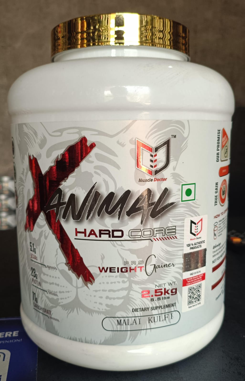 Muscle Doctor Hard core weight & mass gainer, High Protein High Calorie Weight Gainers/Mass Gainers (2.5 kg, Malai Kulfi)