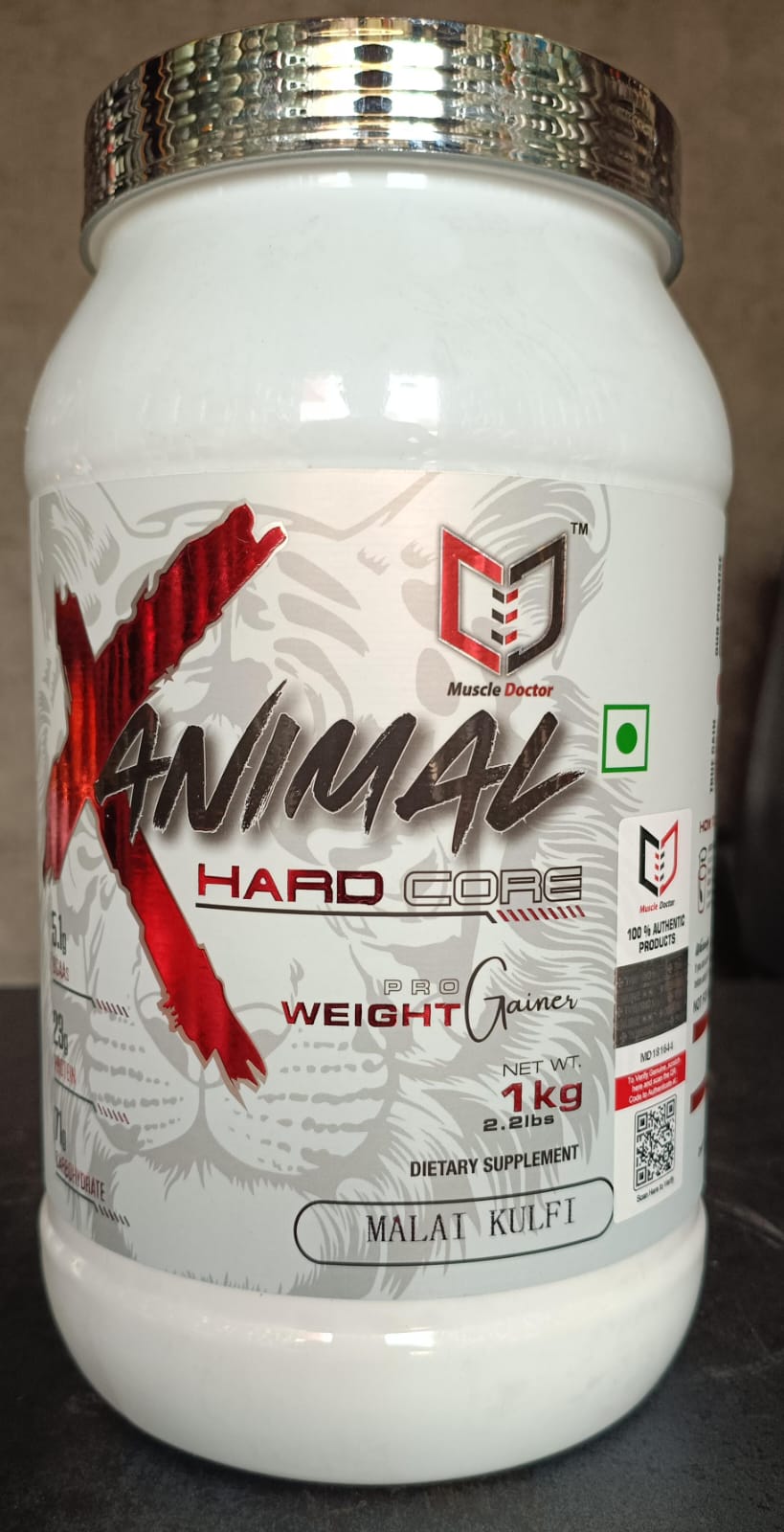 Muscle Doctor Hard core weight & mass gainer, High Protein High Calorie Weight Gainers/Mass Gainers (1kg, MALAI KULFI)
