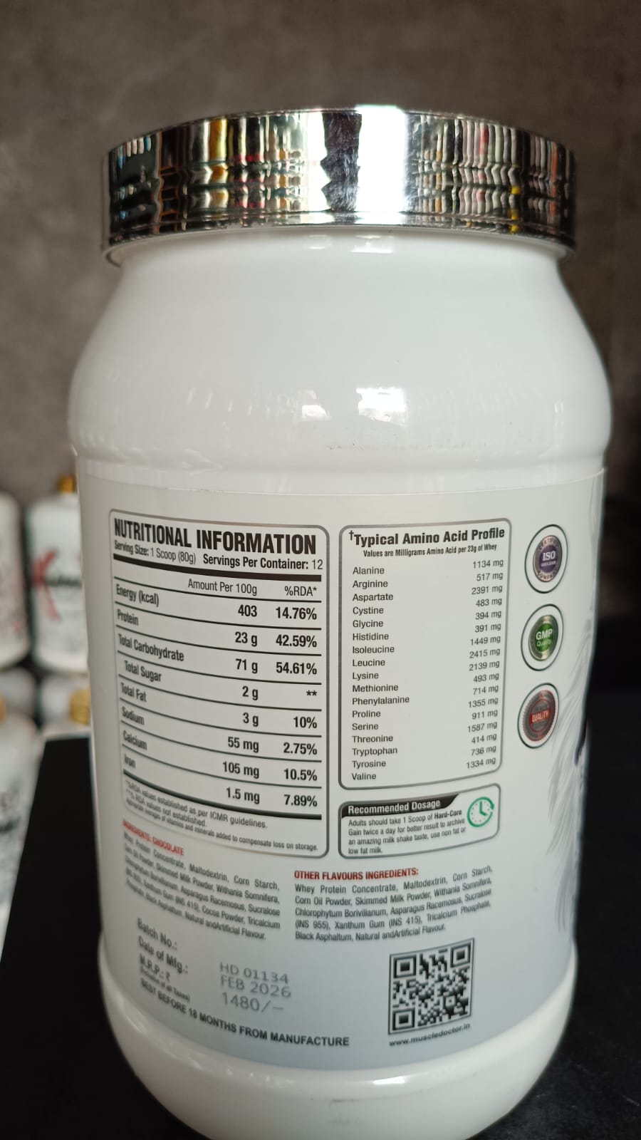 Muscle Doctor ANIMAL HARDCORE PRO Weight Gainers/Mass Gainers (1kg Rabdi)