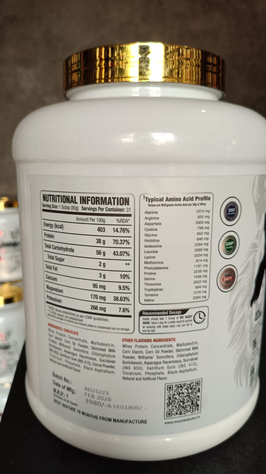 Muscle Doctor Big Daddy Gains 2.5kg Belgium Chocolate