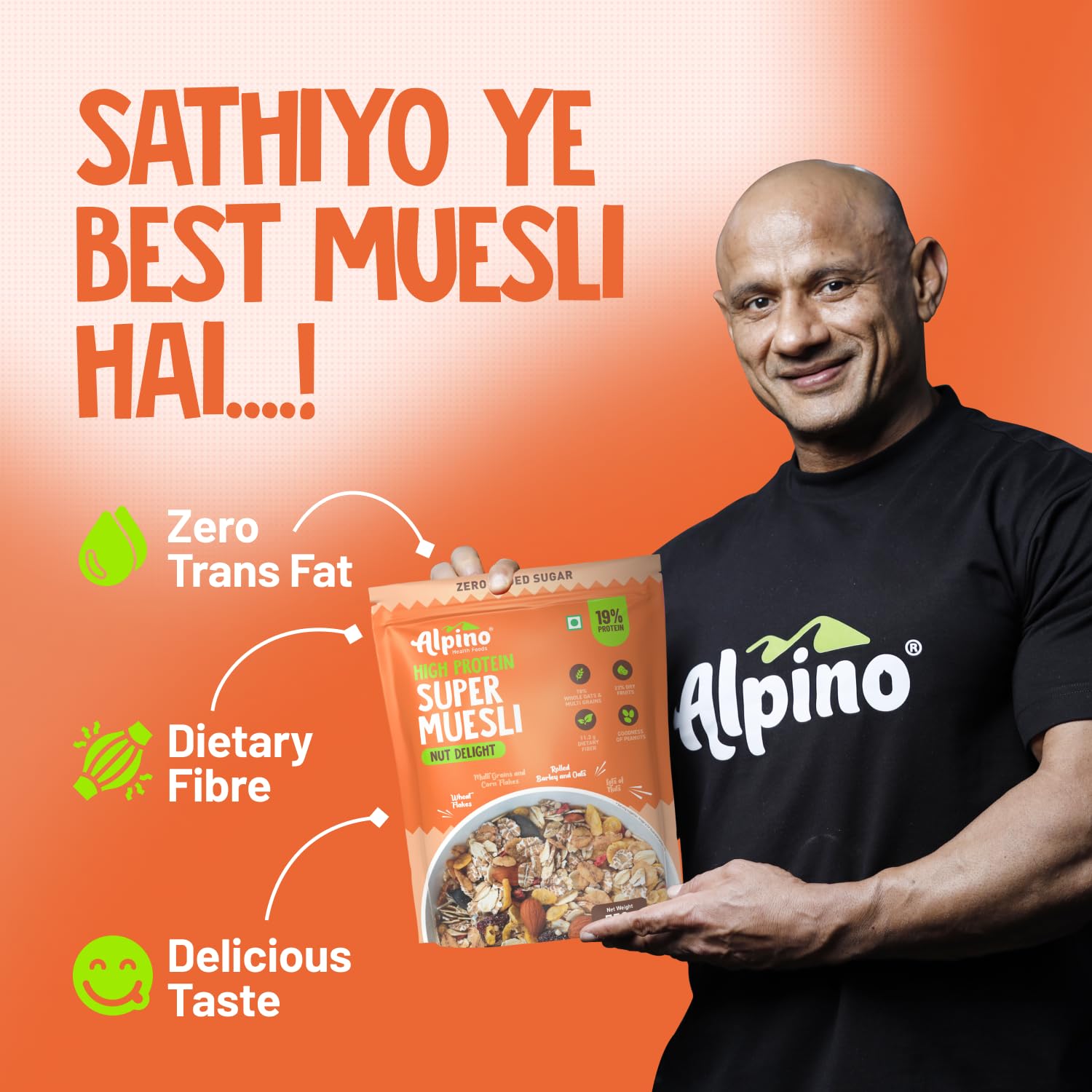 ALPINO 16g Protein-Rich Super Muesli Nut Delight 750g
