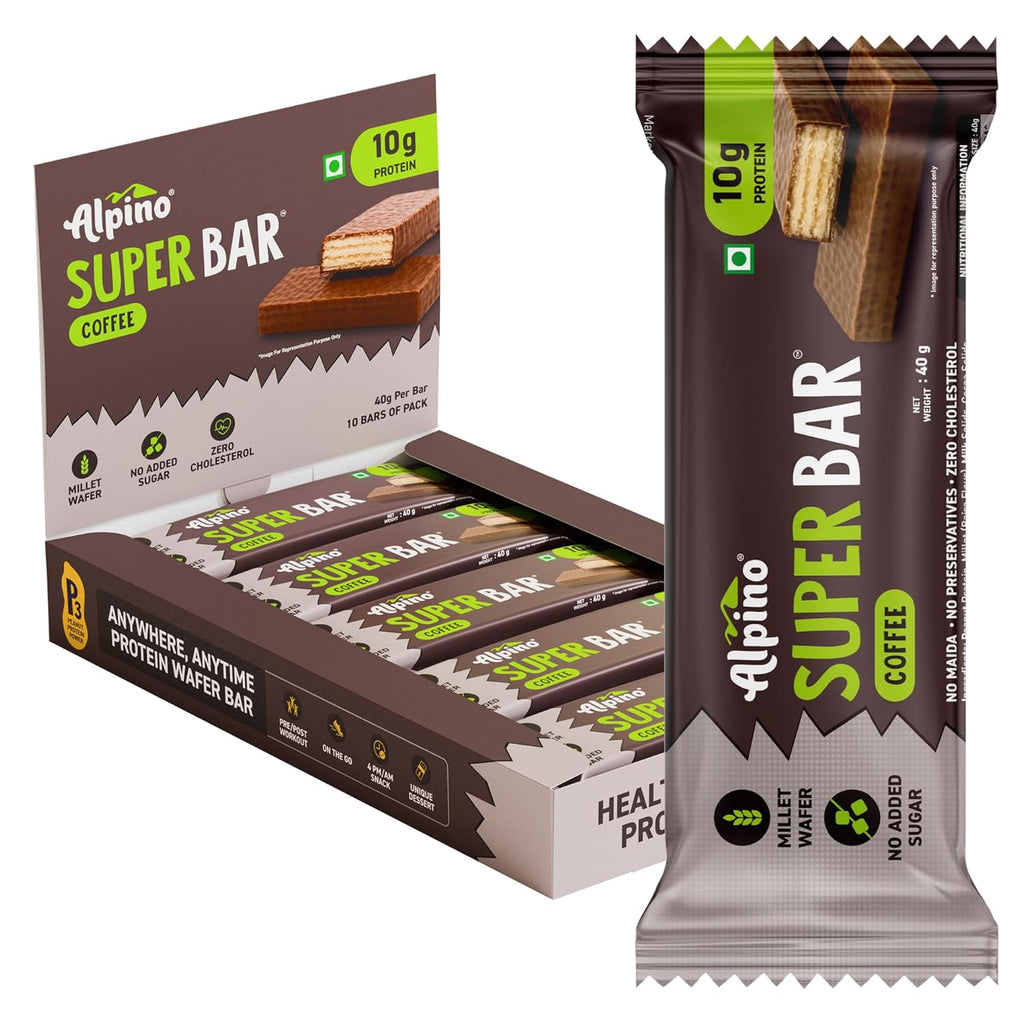 ALPINO 10g High Protein Super Waffer Bar Coffee 40g