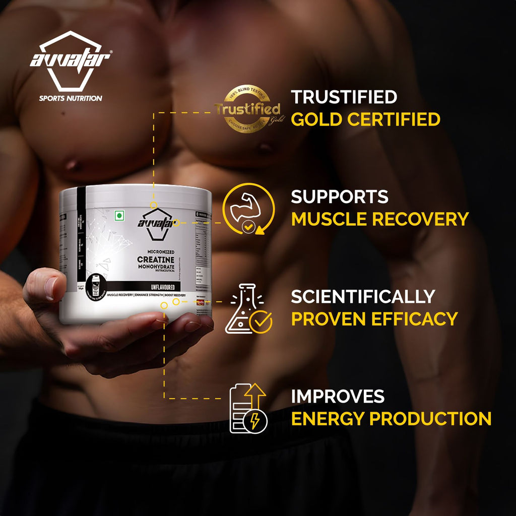 Avvatar Creatine Monohydrate | 100G | Unflavoured