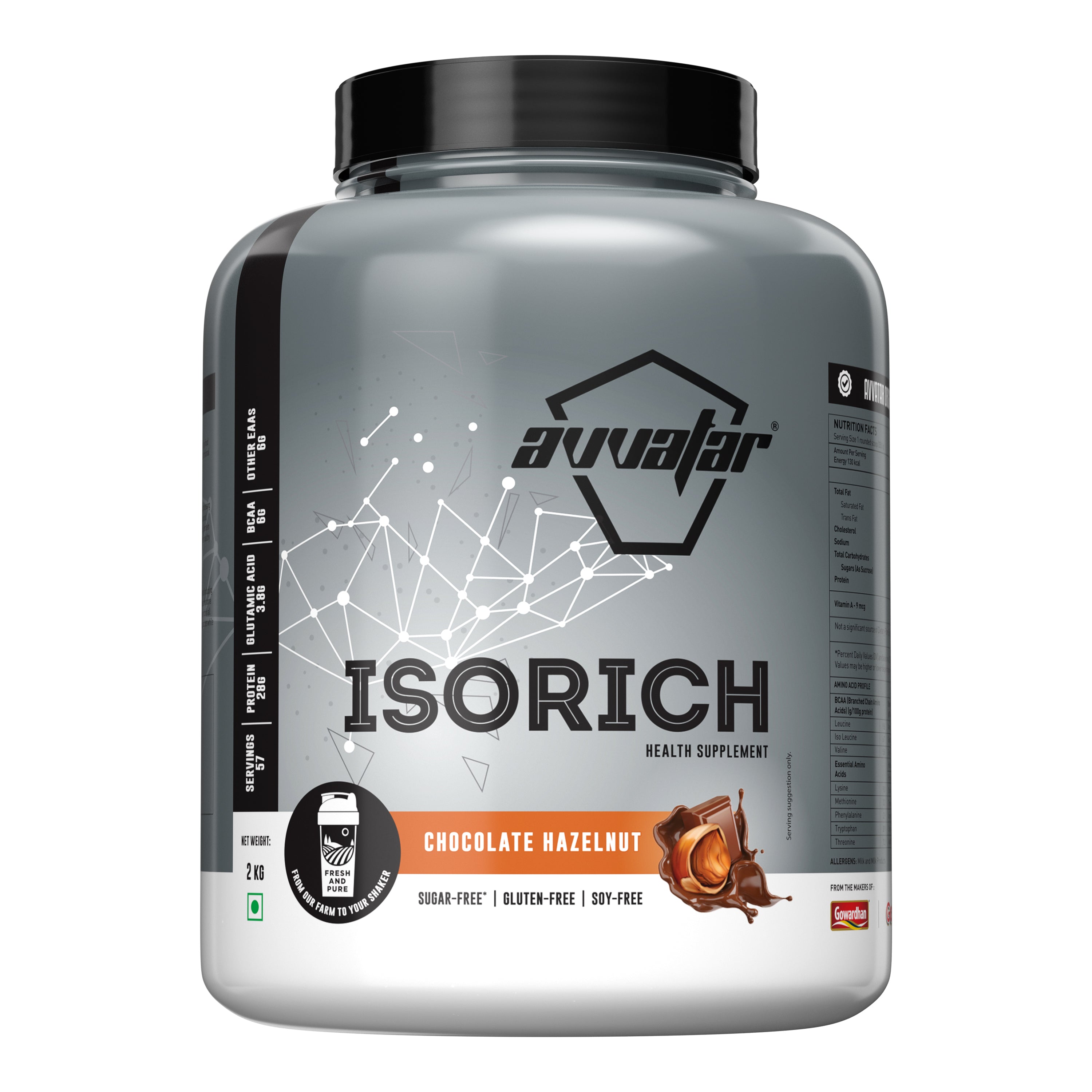 Avvatar Isorich Protein | 2 Kg | Chocolate Hazelnut Flavour