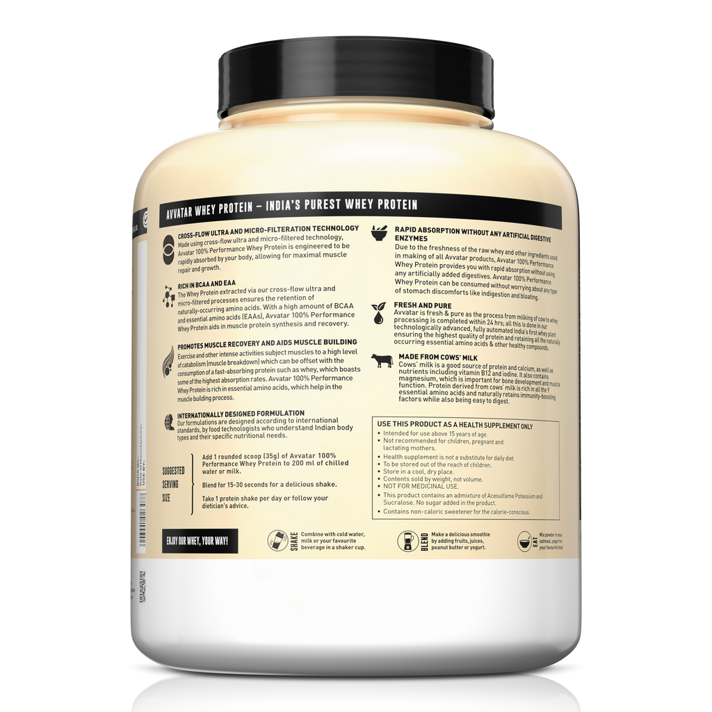 Avvatar 100% Performance Whey | 2 Kg | Malai Kulfi Flavour