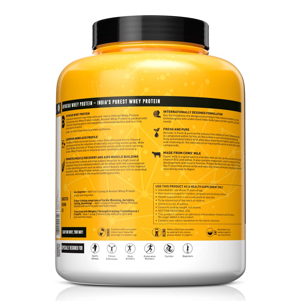 Avvatar WHEY PROTEIN | 2Kg | Belgium Chocolate  Flavour | 27g Protein | 57 Servings | Isolate & Concentrate Blend