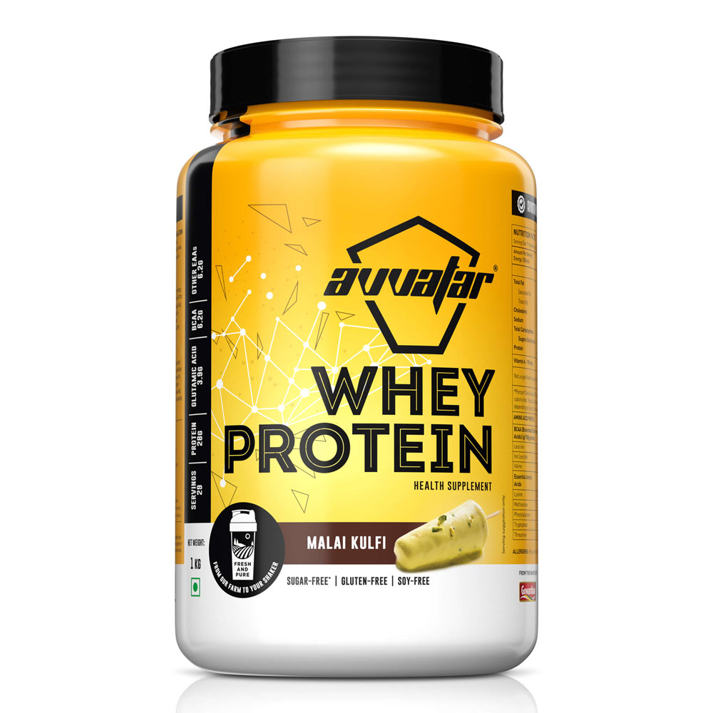 Avvatar Whey Protein | 1 Kg | Malai Kulfi Flavour