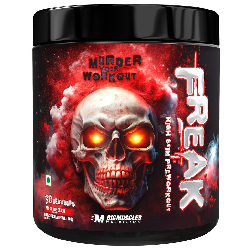 Bigmuscles Nutrition Freak Pre-Workout [30 Servings, Sex on the Beach] | Increased Energy, Strength, Mental Focus & Powerfull Pumps | 180 gm