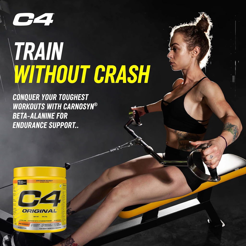 Cellucor C4 Original Pre-Workout Powder for Men & Women | With L-Citrulline And Caffeine With Vitamin Powers - Orange Burst, 30 servings, 164gm