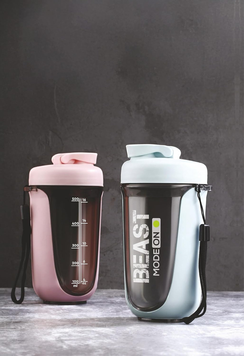 Dimazo Protein Shaker Bottle for Gym 500ml, Leak Proof Gym Shaker Bottle with Mixer Ball, BPA Free Protein Mixing Bottle for Pre & Post Workout, Fitness Shaker Cup for Men & Women(Multicolor)
