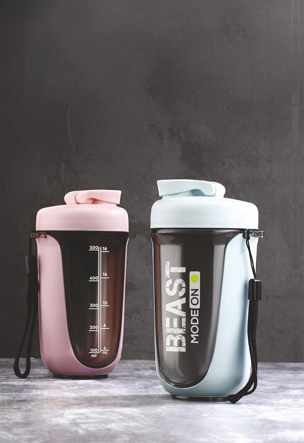 Dimazo Protein Shaker Bottle for Gym 500ml, Leak Proof Gym Shaker Bottle with Mixer Ball, BPA Free Protein Mixing Bottle for Pre & Post Workout, Fitness Shaker Cup for Men & Women(Multicolor)