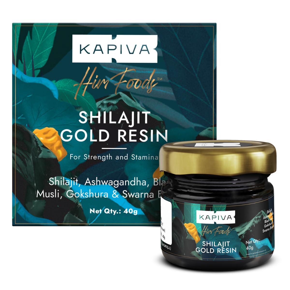 Kapiva Shilajit/Shilajeet Gold Resin - 20g | 500mg/Serving | 40 Servings | Boost Muscle Growth & Stamina | Contains 24 Carat Gold | 100% Ayurvedic