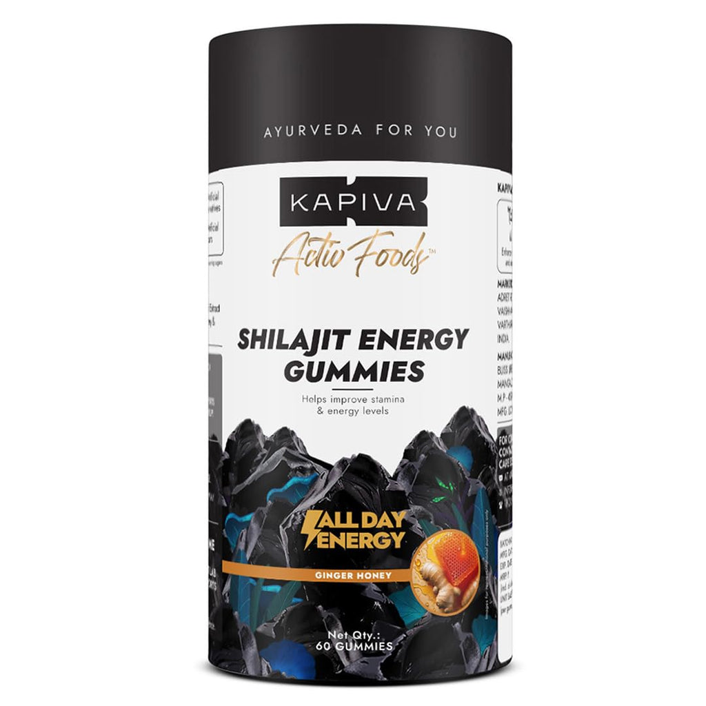 Kapiva Himalayan Shilajit/Shilajeet Gummies | 225mg Shilajit/Gummy | Ginger Honey Flavour | NABL-Certified Gummy | Boosts Energy Levels, Endurance & Stamina | No Added Sugar | Gelatin Free | 60 Gummies