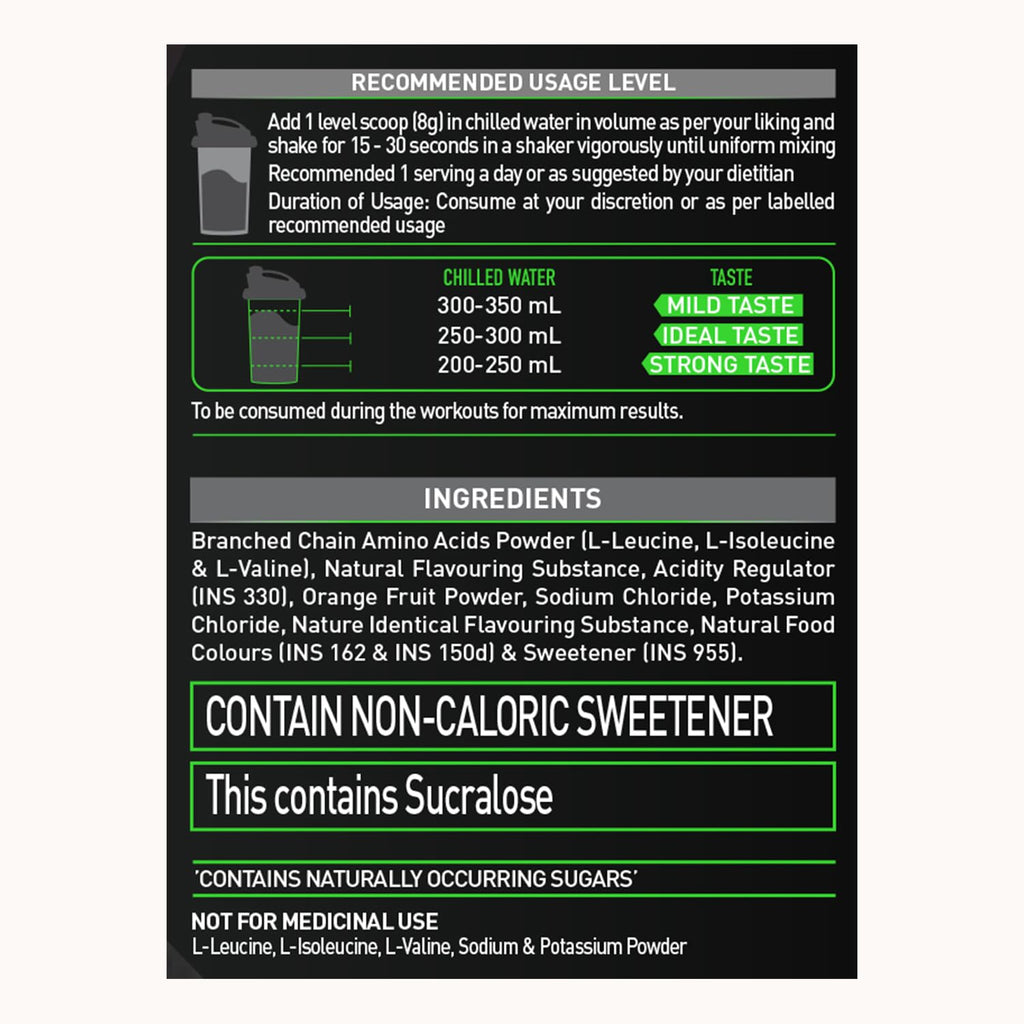 MuscleBlaze BCAA Pro Powder, Powerful Intra Workout (Watermelon Kool Aid, 240g, 30 Servings) | With 5g BCAAs & 500mg Electrolytes