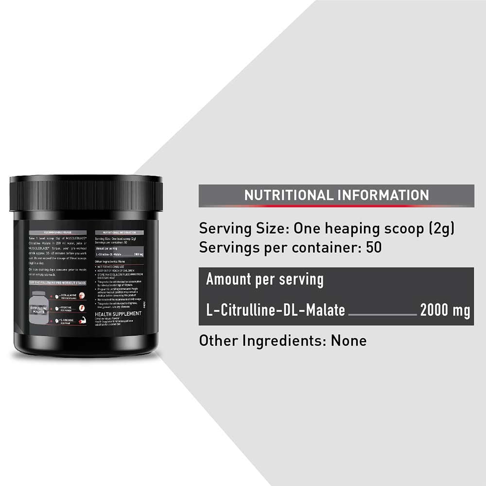 MuscleBlaze Citrulline Malate Unflavored • 100 g
