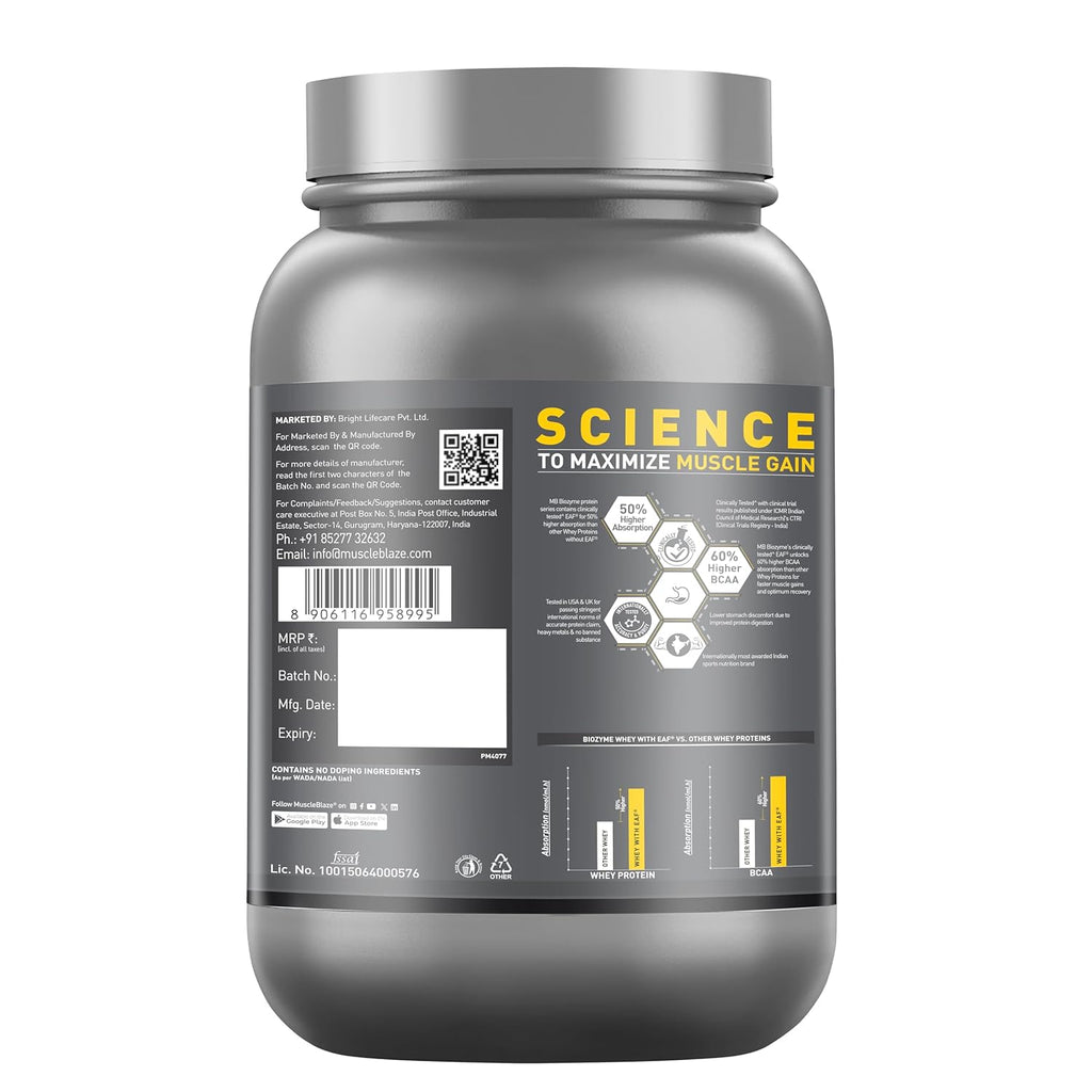 MuscleBlaze Biozyme Performance Whey  Chocolate Hazelnut 1kg