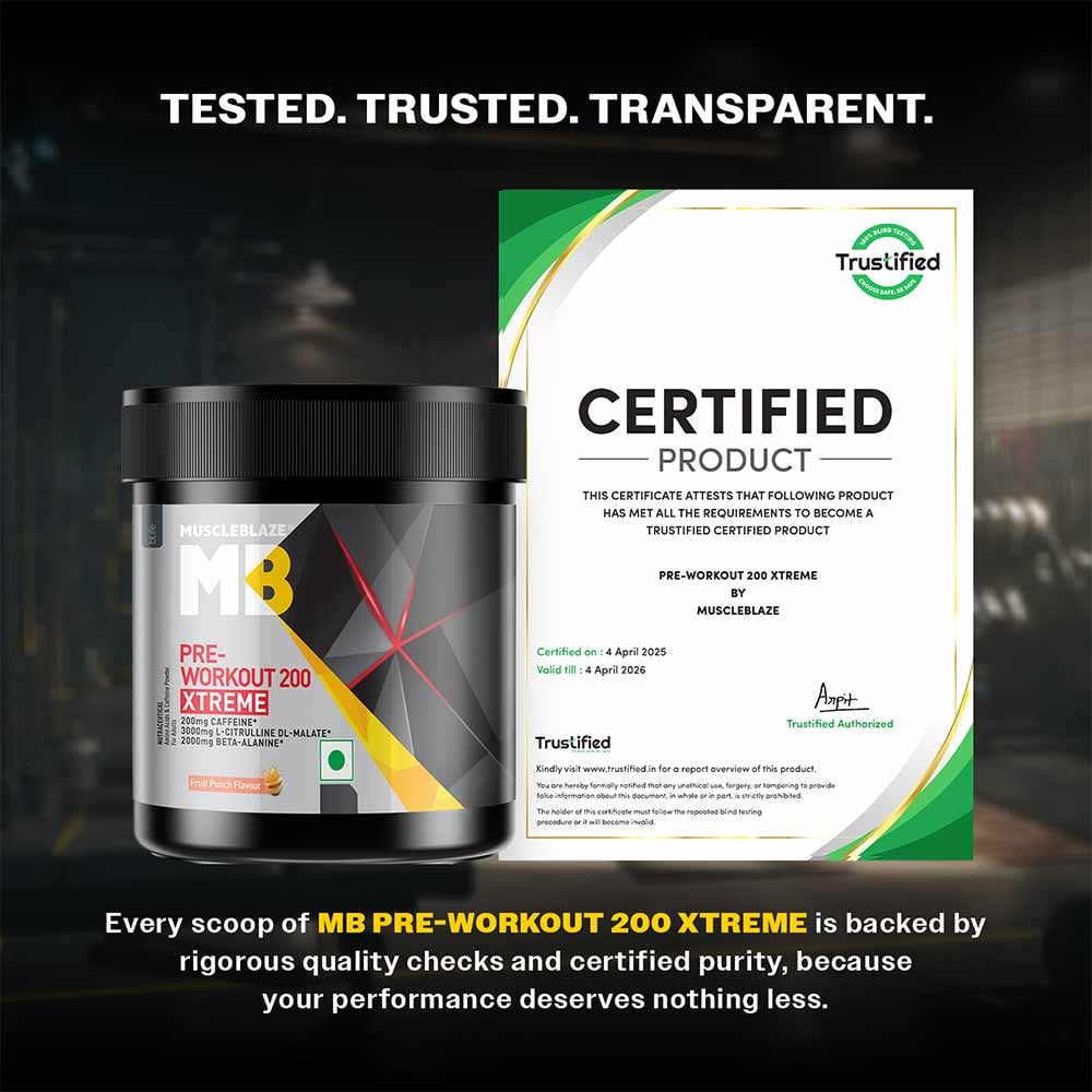 MuscleBlaze PRE Workout 200 Xtreme Fruit Punch • 200 g