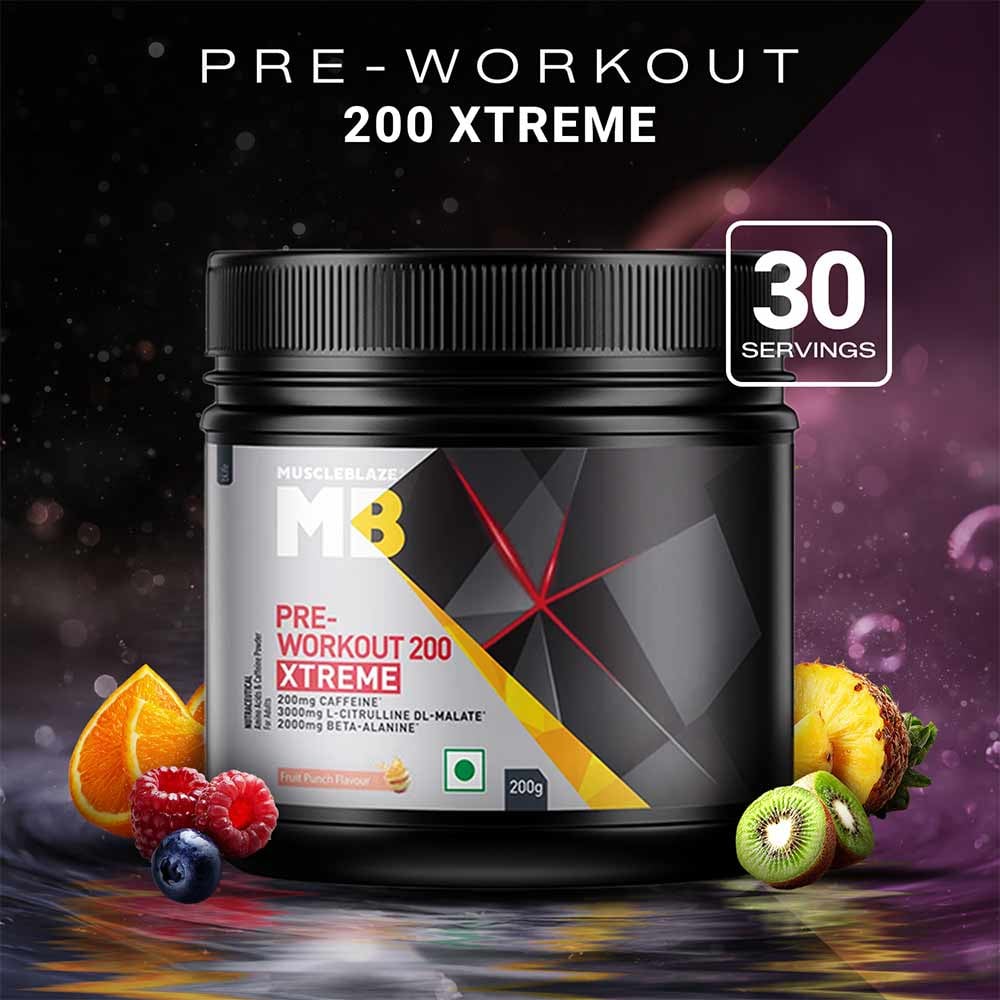 MuscleBlaze PRE Workout 200 Xtreme Fruit Punch • 200 g