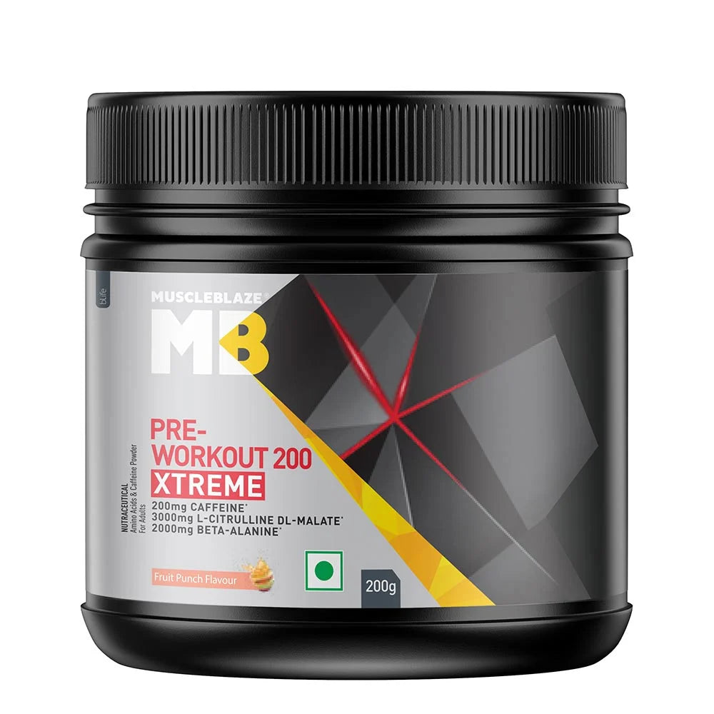 MuscleBlaze PRE Workout 200 Xtreme Fruit Punch • 200 g