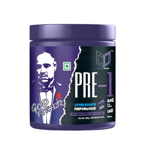 Muscle Doctor God Father PRE-1 Hyper Boosts Performance 40 Servings Pre Workout (160 g, ORANGE)