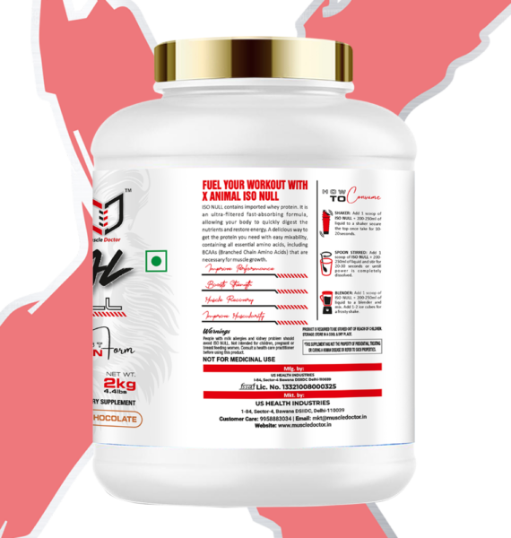 Muscle Doctor ANIMAL ISO NULL Whey Protein (2 kg, Belgium Chocolate)