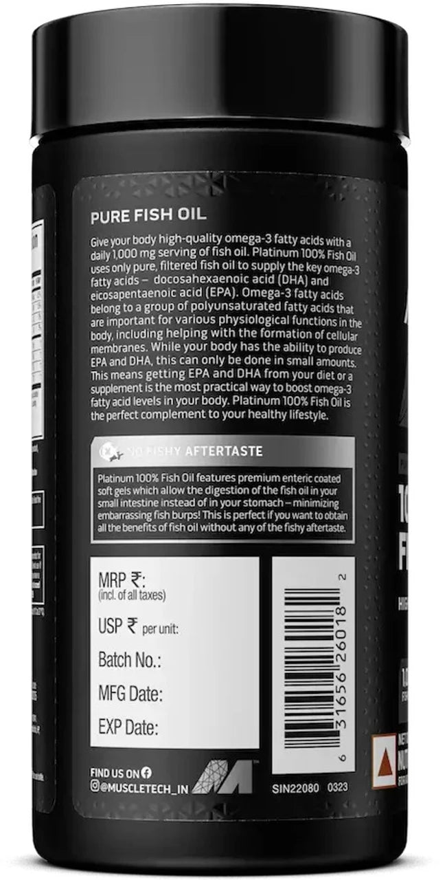 MuscleTech™ Platinum Omega Fish Oil Vitamins 100 Unit