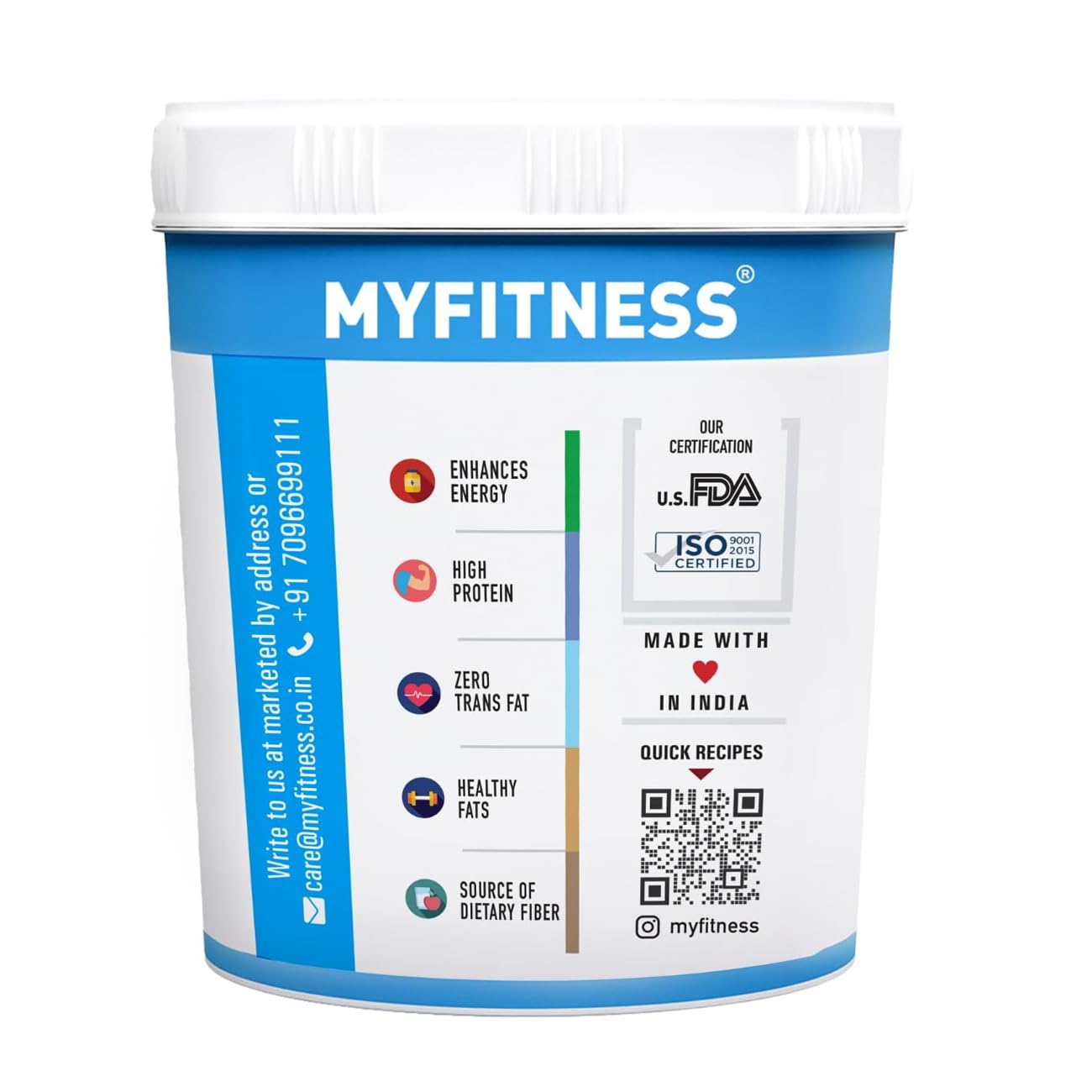 MYFITNESS Peanut Butter Chocolate Spread Crunchy 1.25kg | 23g Protein & 9g Fiber | Tasty & Healthy Nut Butter Spread for Breakfast & Snacks | Cholesterol Free | Zero Trans Fat | Crunchy Peanut Butter
