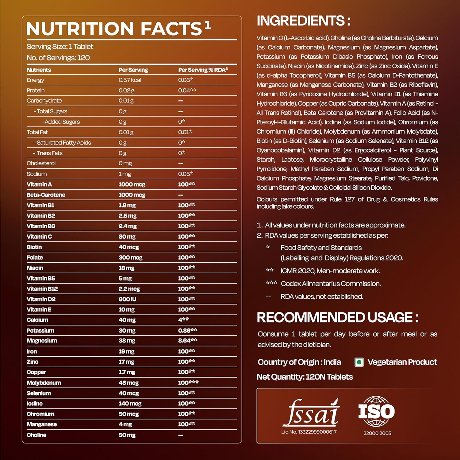 Nutrabay Pro Active Multivitamin for Men with Zinc, Magnesium, Vitamin B,C,A,E – Enhances Energy, Immunity & Better Sleep– 120 Veg Capsules | 100% RDA for Viamins & Minerals | Purity Tested Supplement