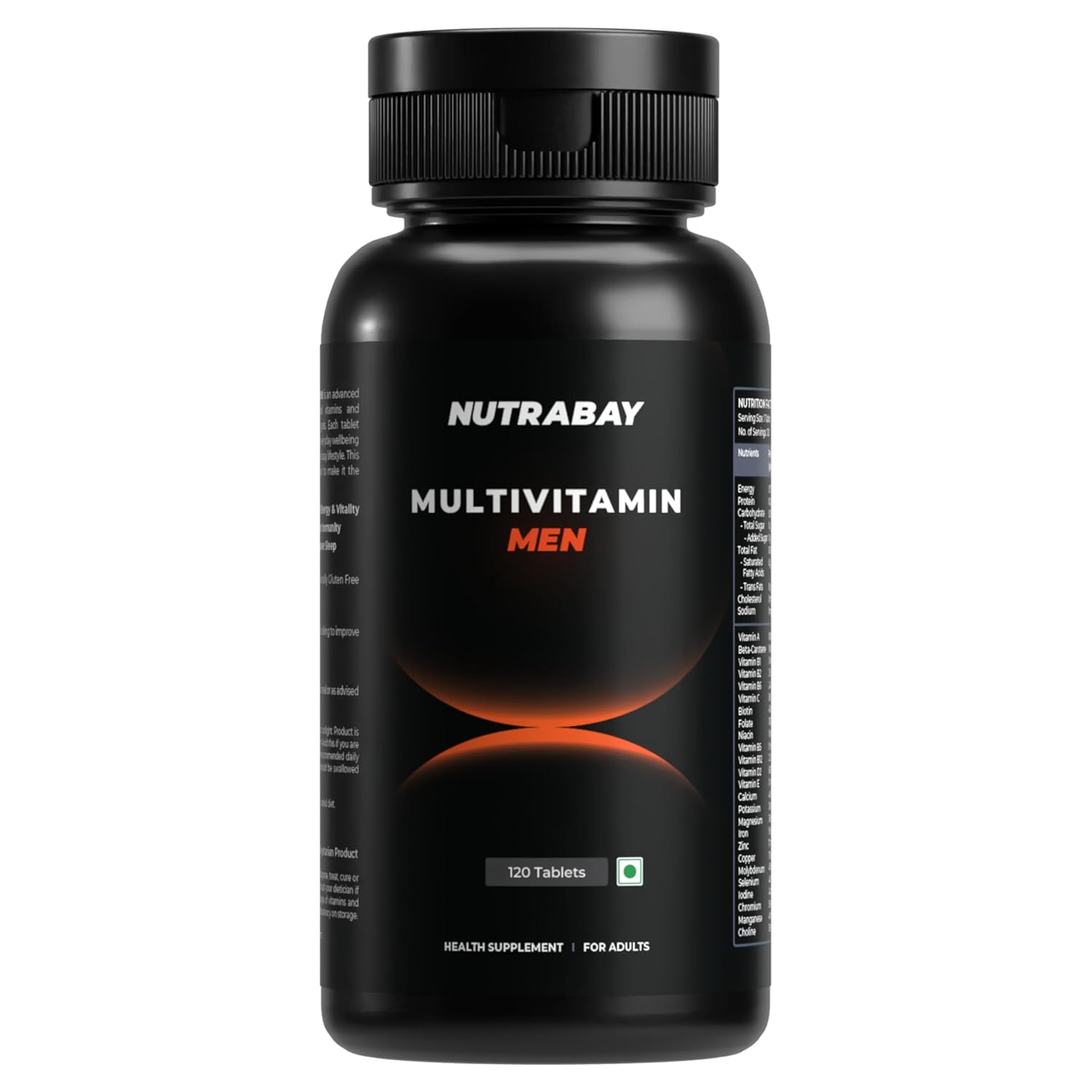 Nutrabay Pro Active Multivitamin for Men with Zinc, Magnesium, Vitamin B,C,A,E – Enhances Energy, Immunity & Better Sleep– 120 Veg Capsules | 100% RDA for Viamins & Minerals | Purity Tested Supplement