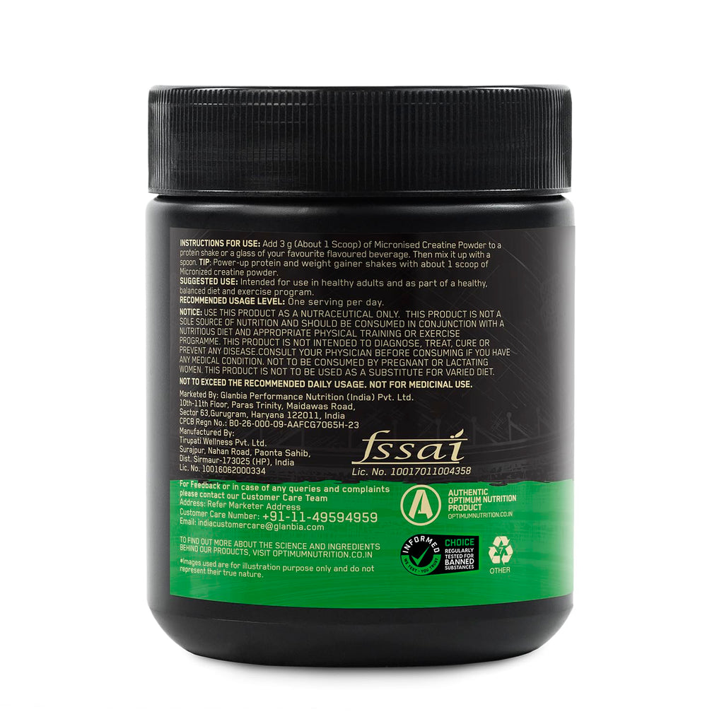 Optimum Nutrition (ON) Micronized Creatine Powder – 100 g, 33 Serves, 3g of 100% Creatine Monohydrate per serve, Supports Athletic Performance & Power, Unflavored.