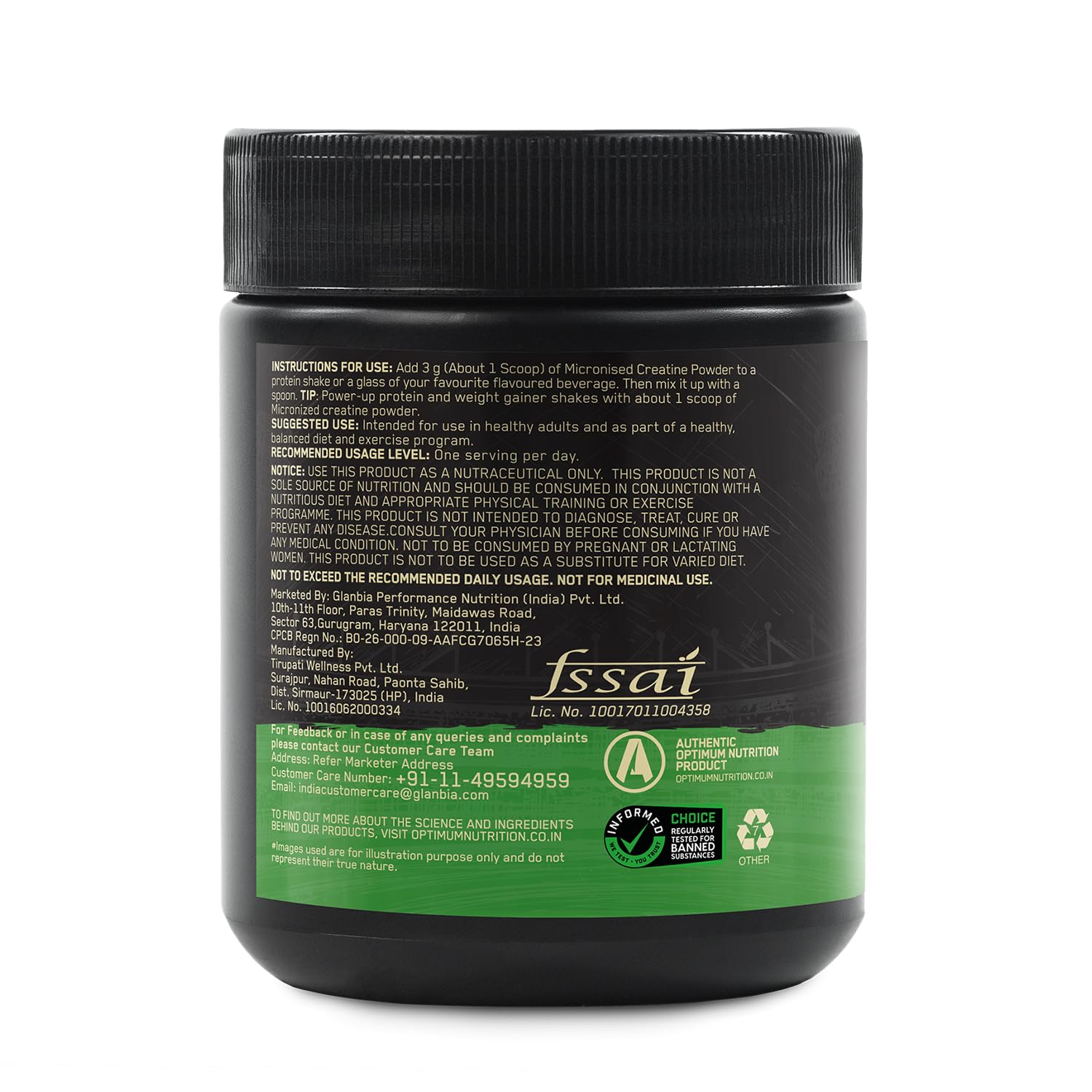Optimum Nutrition (ON) Micronized Creatine Powder – 100 g, 33 Serves, 3g of 100% Creatine Monohydrate per serve, Supports Athletic Performance & Power, Unflavored.