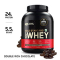 Optimum Nutrition (ON) Gold Standard 100% Whey Protein Powder 5 lbs, 2.27 kgs (Double Rich Chocolate), for Muscle Support & Recovery, Vegetarian - Primary Source Whey Isolate