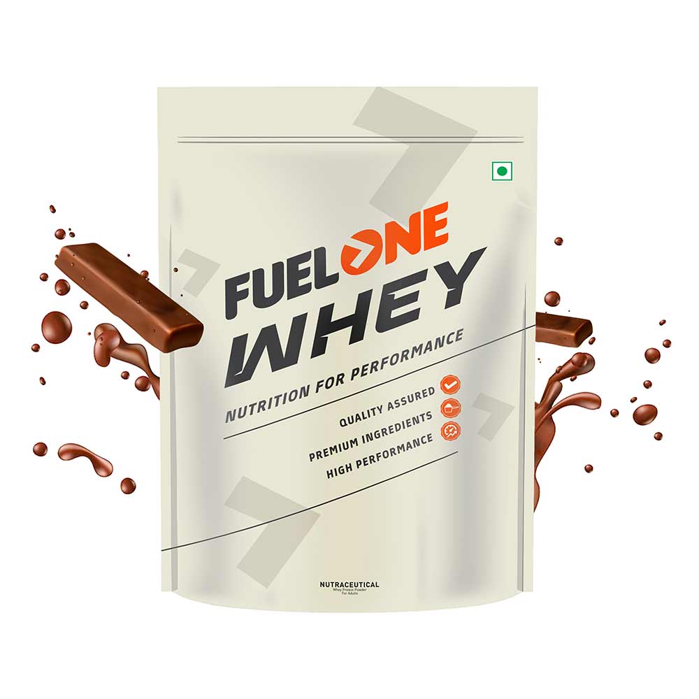 FUELONE Whey Protein (Chocolate, 1kg / 2.2lbs) | 24g Protein | 5.29g BCAA, 4.2g Glutamic Acid