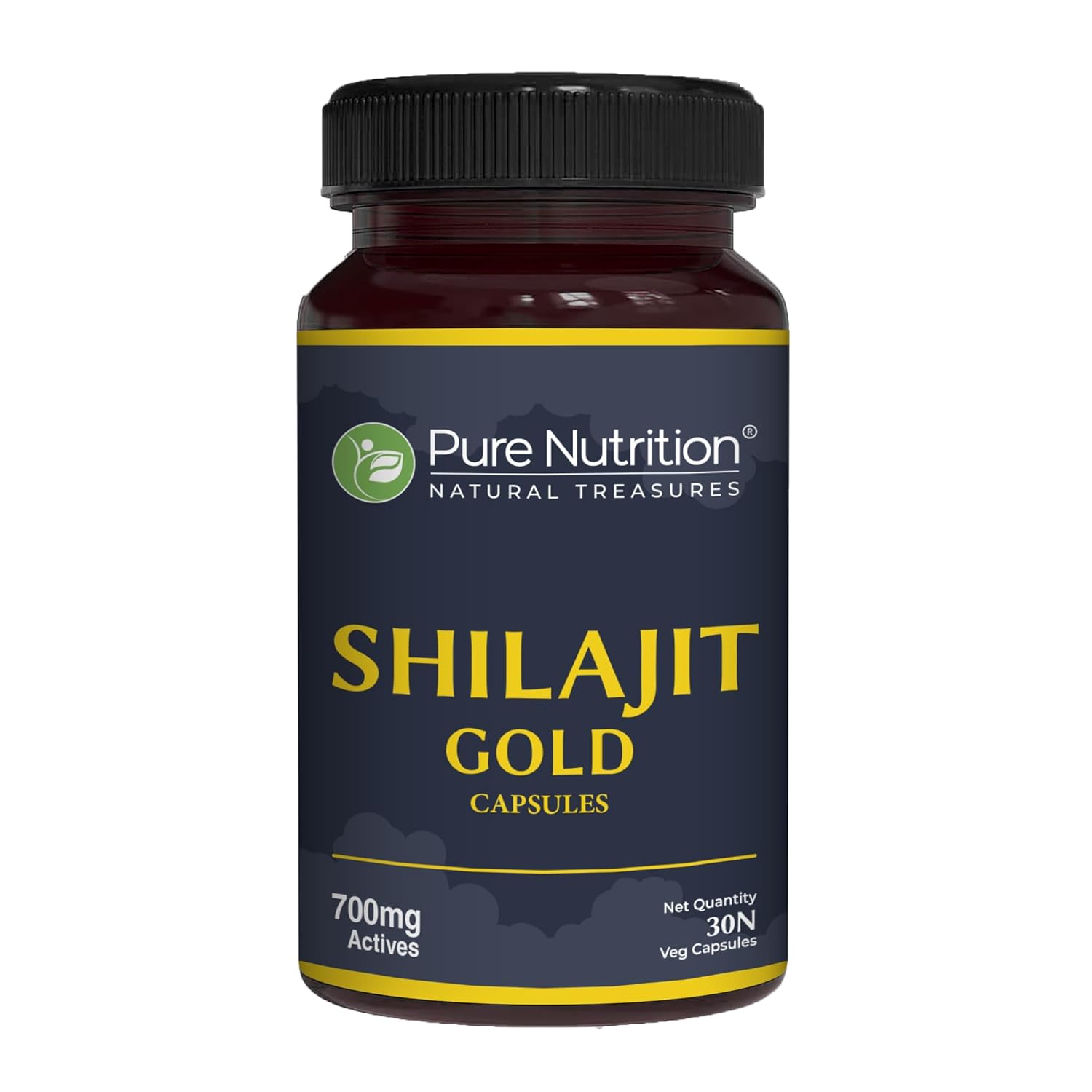 Pure Nutrition Shilajit Gold - 30 Veg Capsules, With Kaunch Beej, Ashwagandha, Safed Musli, Gokhru & Shatavari For Energy, Strength, Stamina & Performance,Premium Ayurvedic Supplement For Men