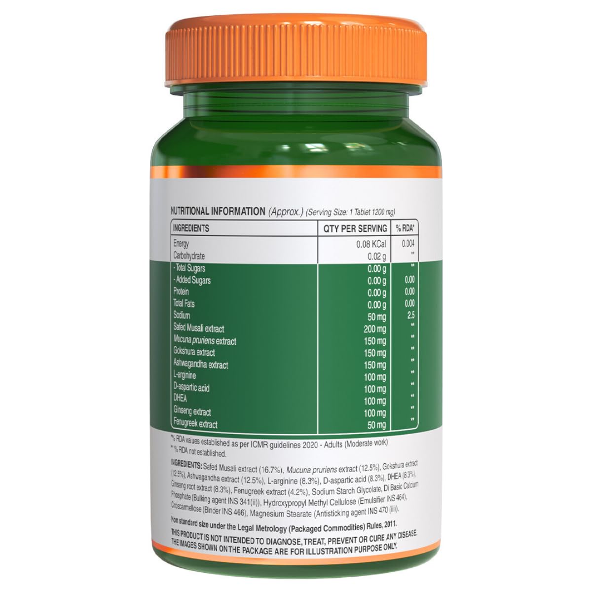 Pure Nutrition Testosterone Supplement for Men with Tribulus, Gokshura, Ashwagandha, Safed Musali, Kaunch Beej & Ginseng, Supports Energy & Strength, 60 Veg Tabs
